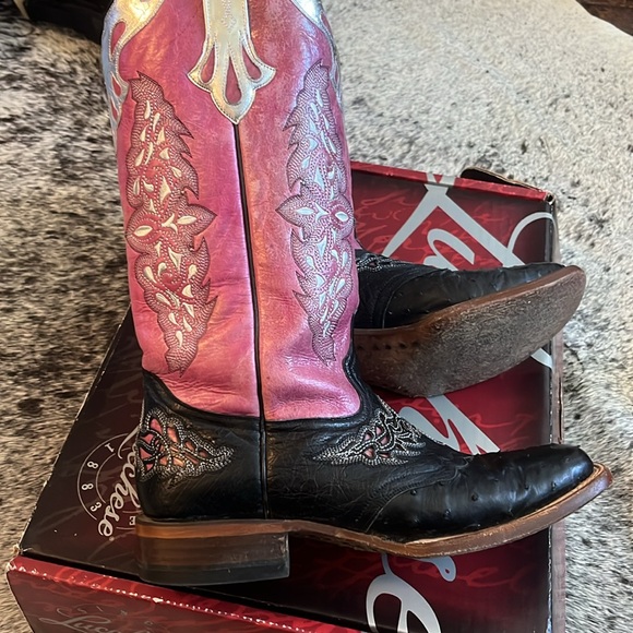 Black Full Quill Ostrich Luchesse Womens size 10 - Picture 2 of 5